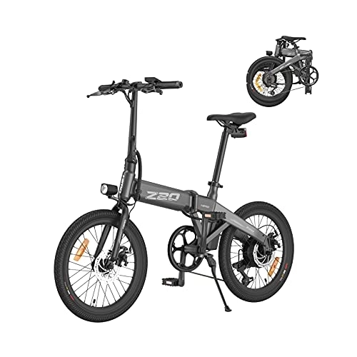 Bicicletas eléctrica : HIMO Bicicleta Eléctrica Plegable Z20 Para Adulto, Bicicleta Electrica De 20 Pulgadas Con Batería De Iones De Litio Extraíble De 36 V Y 10 Ah, Disco Dobles, Motor Shimano De 6 Velocidades, 250W(Gris)