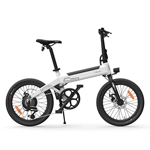 Bicicletas eléctrica : HIMO C20 Bicicleta eléctrica Bicicleta eléctrica plegable 250W Motor Bicicletas con ciclomotor eléctrico para adultos Mujeres Hombres Bicicleta híbrida para ciclismo al aire libre de la ciudad (White)