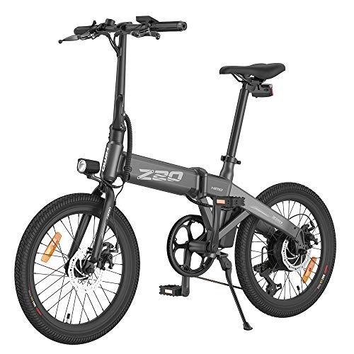 Bicicletas eléctrica : HIMO Z20 Bicicleta Eléctrica, Bicicleta Eléctrica Plegable con Asistencia de Potencia para Adultos, 20 Pulgadas, Rango de 80 km, Motor Shimano de 6 Velocidades, 250 W de CC (Gris)