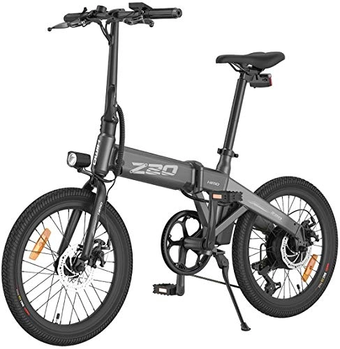 Bicicletas eléctrica : HIMO Z20 Bicicleta eléctrica plegable con batería extraíble y bomba de carro, rendimiento impermeable IPX7, pantalla LCD de alta resolución de 20 pulgadas, bicicleta eléctrica de aluminio (gris)