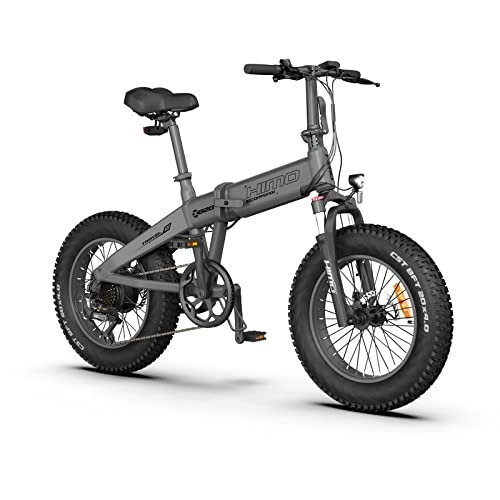 Bicicletas eléctrica : HIMO ZB20 MAX 20'' 4.0 Fat Tire Ebike, baterías de Iones de Litio extraíbles de 48 V / 20 Ah, Motor de 250 W, Frenos de Disco Doble, Shimano de 6 velocidades para Todo Terreno