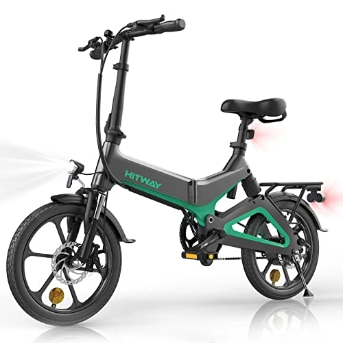Bicicletas eléctrica : HITWAY 16" Bicicleta eléctrica, E Bike 250W Plegable eléctrica, con Asistencia de Pedal, con batería de 7, 8Ah / 36V, sin Acelerador, para Adolescentes y Adultos