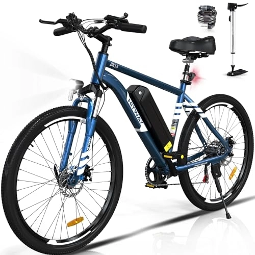 Bicicletas eléctrica : HITWAY Bicicleta electrica, Bicicleta de montaña eléctrica, Bicicleta electrica de 26*2, 1 / 3, 0 / 4.0 pulgadas, Batería extraíble de 36V12Ah / 48V15Ah, transmisión - 7 velocidades, Rango de crucero 35-90km