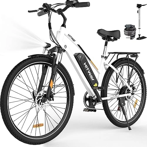 Bicicletas eléctrica : HITWAY Bicicleta Eléctrica, 28" Bicicleta Electrica Urbana / de Trekking, Bici Eléctrica con Batería Extraíble de 36V12Ah, 250W, 7 Velocidades, Ebike Bicicletas Pedaleo Asistido Alcance hasta 35-90km
