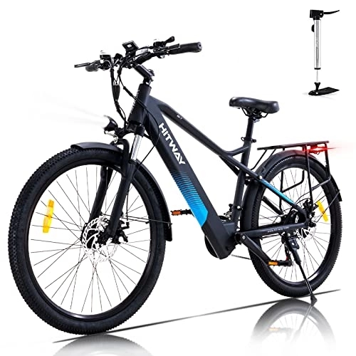 Bicicletas eléctrica : HITWAY Bicicleta eléctrica de montaña de 26", 36V / 11, 2Ah Batería 250W Motor, Shimano 21 Vel E-Bike, Alcance 35-90KM Bicicletas de Asistencia eléctrica para Adultos