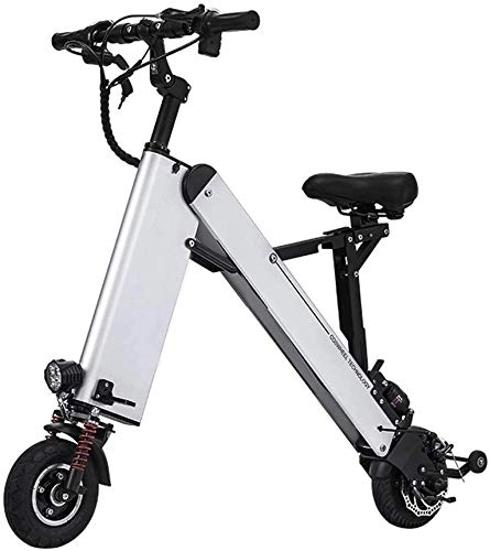 Bicicletas eléctrica : HJTLK Mini Scooter elctrico de 8 Pulgadas Plegable 350W 36V Bicicleta elctrica Plegable con batera de Litio de 10Ah, Bicicleta de Ciudad Velocidad mxima 25 km / h