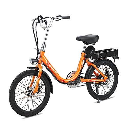 Bicicletas eléctrica : HLeoz 20" E- Bike, Bicicleta Elctrica para Mujeres, Motor 300W y Batera de Iones de Litio Extrable 48V / 10Ah / 18Ah con Cesta para Bicicleta Asiento Ajustable, 10Ah