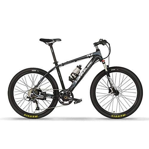 Bicicletas eléctrica : HLeoz 26" E-Bike, Bicicleta Eléctrica de Montaña, 240W Batería 36V 6.8Ah 9 Velocidades para Altura 160-190 cm Unisex Adulto, Negro