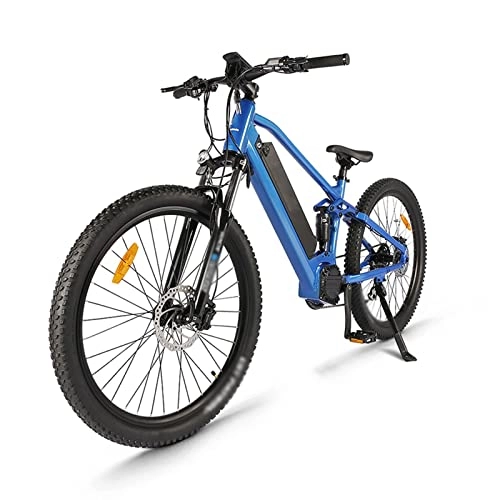 Bicicletas eléctrica : HMEI Bicicleta electrica Plegable Ligera Bicicleta eléctrica Adultos 750W Motor 48V 25Ah Batería de Iones de Litio extraíble 27.5 '' Llanta de Grasa Ebike Snow Beach Mountain E-Bike (Color : Azul)