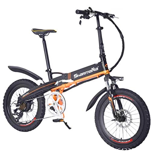 Bicicletas eléctrica : Hokaime Bicicleta eléctrica, Bicicleta eléctrica Plegable Que Cambia Tres Modos de Trabajo, Bicicleta eléctrica fácil de almacenar