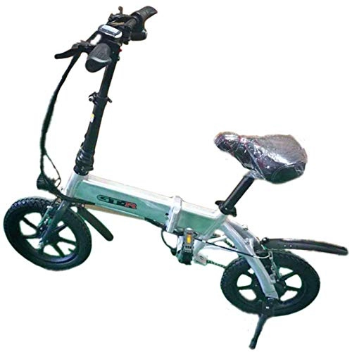 Bicicletas eléctrica : Hokaime Bicicleta eléctrica Plegable, Tres Modos de Trabajo para el Cambio, Bicicleta Plegable de Aluminio Ligero para Amortiguador Trasero, fácil de almacenar con Freno de Disco