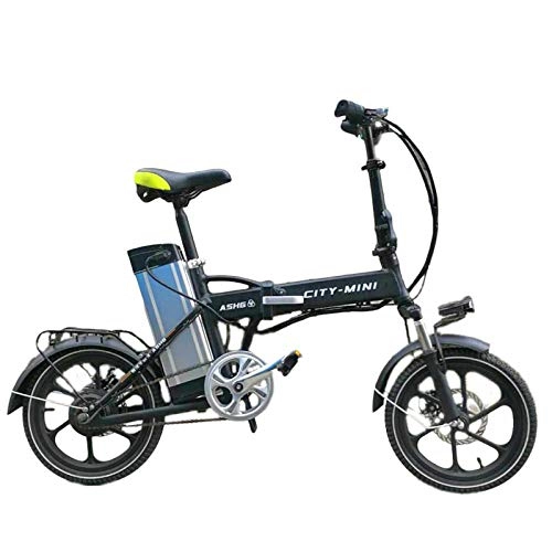 Bicicletas eléctrica : Hokaime Coche eléctrico Plegable, Bicicleta eléctrica, Coche de conducción Plegable Bicicleta Plegable de 16 Pulgadas