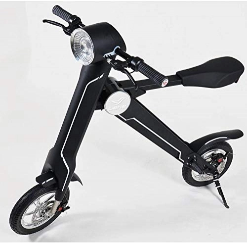 Bicicletas eléctrica : Hold E-Bikes 12"LEHE Scooter elctrico Smart City Walking Bicicleta elctrica Mini Bicicleta elctrica Plegable en su Lugar Herramienta para Caminar 36v li-Ion ebike@Negro