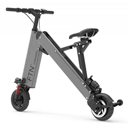 Bicicletas eléctrica : Hold E-Bikes Mini Bicicleta elctrica Plegable Aleacin de Aluminio Bicicleta elctrica para Adultos Bicicleta elctrica Ultraligera Batera de Litio porttil Bicicleta elctrica@Gris_10Ah