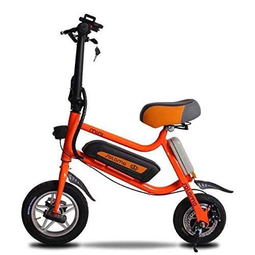 Bicicletas eléctrica : Hold E-Bikes Mini Bicicleta elctrica Plegable de 12 Pulgadas Bicicleta elctrica de Dos Ruedas 36V 250W Scooter elctrico para Adultos con Asiento@Naranja