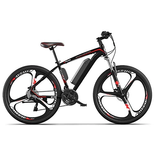 Bicicletas eléctrica : Home store 250W Bicicletas Eléctricas para Adultos, con Batería Extraíble de 36V / 7.5AH, IP54 a Prueba de Agua, Freno de Disco Doble, Rojo Negro