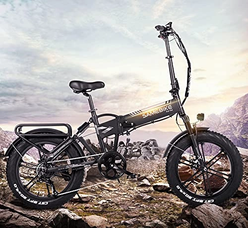 Bicicletas eléctrica : HPDOM Bicicleta Eléctrica Plegable de 500W 48V 10Ah, Batería Extraíble para Adultos, Bicicleta Eléctrica para la Nieve en la Playa, Velocidad Máxima de Viaje de 40 km / h