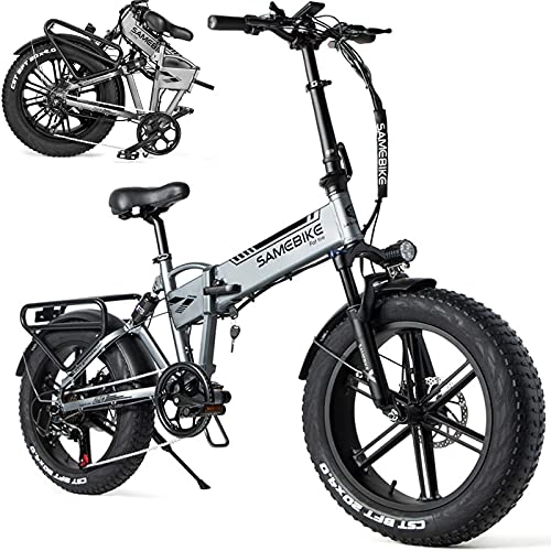 Bicicletas eléctrica : HPDOM Mountain Bicicletas eléctricas, 20 Pulgadas neumático 500 W Bicicletas eléctricas Plegables Ebike con 48 V 10 Ah extraíble batería de Iones de Litio para Adultos, Silver