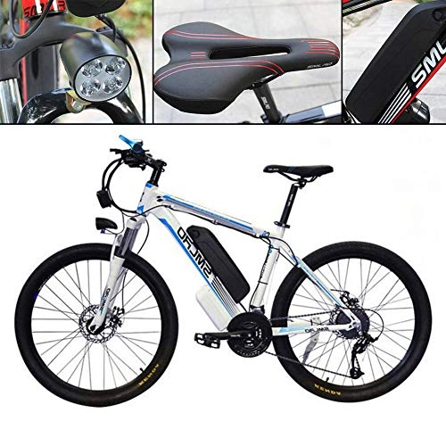 Bicicletas eléctrica : HSART 26''E-Bike Bicicleta de Montaa Elctrica para Adultos Viajes Aire Libre Motor 350W 21 Velocidades Batera Litio 13AH 36V (Azul)