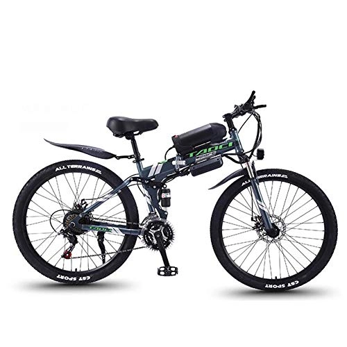 Bicicletas eléctrica : HSART 26'' E-Bike para Adultos Bicicleta de Montaa Elctrica con Faro LED Batera Iones Litio 36V 13AH 350W MTB [ara Hombres Mujeres (Negro)