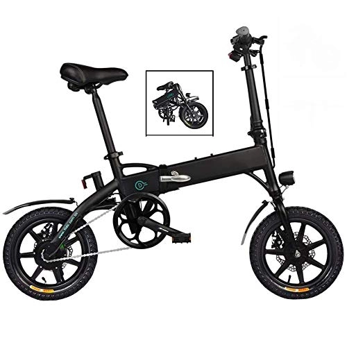 Bicicletas eléctrica : HSART Bicicleta de Montaa Elctrica Plegable para Adultos Batera Iones Litio de 36V 7.8 AH 25 Km / H Velocidad Mxima Pantalla LED (Negro)