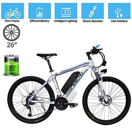 Bicicletas eléctrica : HSART Bicicleta Eléctrica E-Bikes para Adultos 36V 13AH 350W 26 Pulgadas Ligero con Faros LED 3 Modos Adecuado para Hombres Mujeres