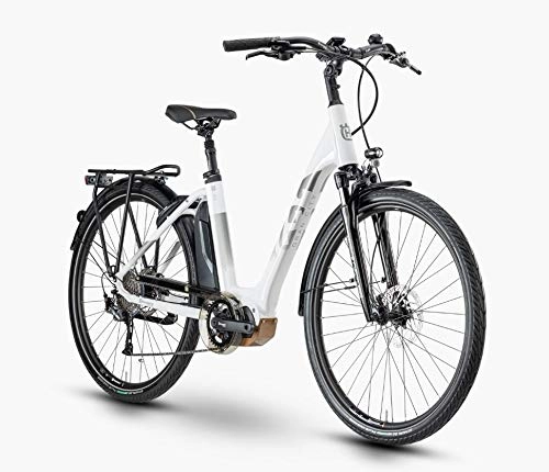 Bicicletas eléctrica : Husqvarna Gran City 1 Shimano Steps City 2020 - Bicicleta eléctrica (28", 48 cm), color blanco, plateado y bronce