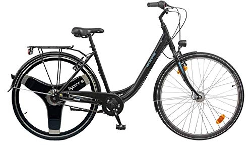 Bicicletas eléctrica : Hycore B.O.C Bocas T1 - Bicicleta eléctrica para mujer de aluminio, Shimano Nexus, 2 baterías desmontables (negro, 28)