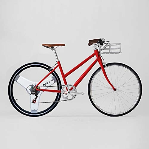 Bicicletas eléctrica : Hycore T1 City Ebike - Bicicleta eléctrica para mujer, 27, 5 pulgadas, ligera, doble motor, rojo