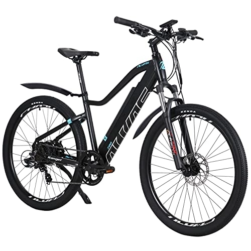 Bicicletas eléctrica : Hyuhome Bicicletas eléctricas para adultos hombres y mujeres, 27.5'' bicicletas eléctricas de terreno completo 36V 12.5Ah bicicleta de montaña E-MTB, frenos de disco dobles Shimano de 7 velocidades