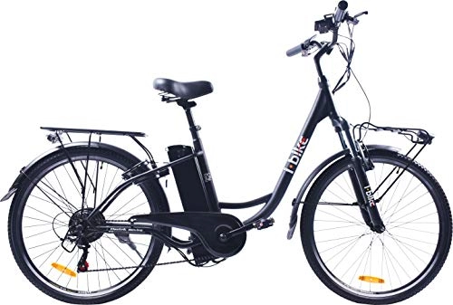 Bicicletas eléctrica : i-Bike City Easy Bicicleta eléctrica, Negro, 180 x 90 x 32 cm
