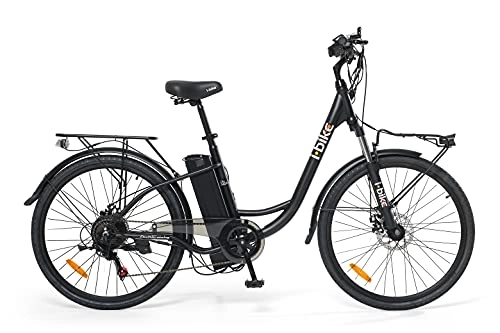 Bicicletas eléctrica : i-Bike City Easy S ITA99 Bicicleta eléctrica con pedaleo asistido, Unisex Adulto, Negro, 46 cm