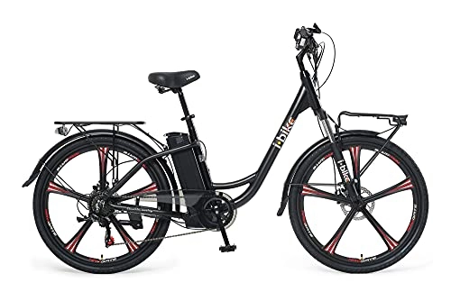 Bicicletas eléctrica : i-Bike City ePlus ITA99 - Bicicleta eléctrica de pedaleo asistido, Unisex, para Adultos, Color Negro, Talla única