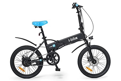 Bicicletas eléctrica : i-Bike i- Fold 21 ITA99 - Bicicleta eléctrica Plegable Unisex para Adulto, Color Negro, única
