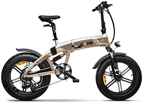 Bicicletas eléctrica : Icon.e Bici Elettrica Pieghevole iCross-X7 250W Titanium