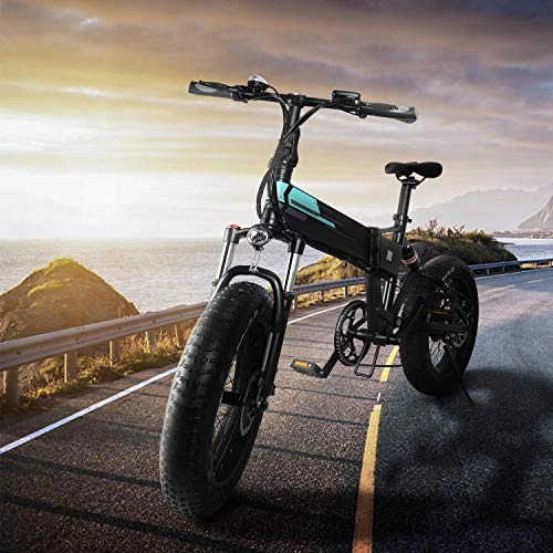 Bicicletas eléctrica : INOVIX eléctrica Plegable Bicicleta de montaña para Exteriores, 3 Modos, Neumáticos de 20" con batería de Iones de Litio de 36 V / 11, 6 AH, Cambio Profesional Shimano de 7 velocidades (Black-M1)