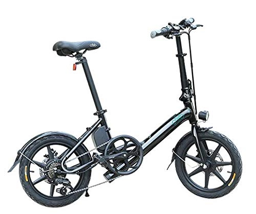 Bicicletas eléctrica : INOVIX FIIDO Bicicleta elctrica D3S para Adultos, Seis Velocidades, Motor de 250 vatios, Rango de 16 Pulgadas 7.8Ah 65 km, con Faros LED, Bicicleta Elctrica Plegable