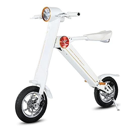 Bicicletas eléctrica : Inteligente Mini Bicicleta Electrica por Adultos Lujo Plegable Eléctrico Scooter En Lugar de de Caminando Bicicleta (Color : White)