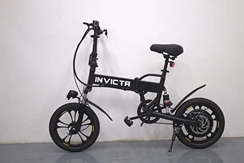 Bicicletas eléctrica : Invicta COKY Bicicleta eléctrica Plegable 16" Motor 250w, Batería de Litio 36v6AH, Faro Delantero y luz led Trasera