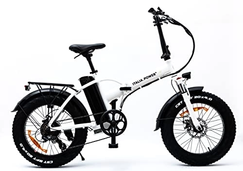 Bicicletas eléctrica : Italia Power Off Grid, E-Bike Branch, Bicicleta Electrica Fat, Unisex, Adultos, Blanco / Negro, M
