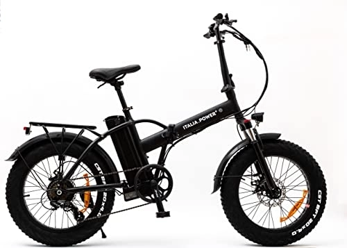 Bicicletas eléctrica : Italia Power Off Grid, E-Bike Branch, Bicicleta Electrica Fat, Unisex, Adultos, Negro / Blanco, M