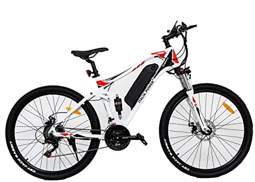 Bicicletas eléctrica : Italia Power Off Grid, E-Bike SHUNGITE, Bicicleta Electrica de montaña, Unisex, Adultos, Blanco, M