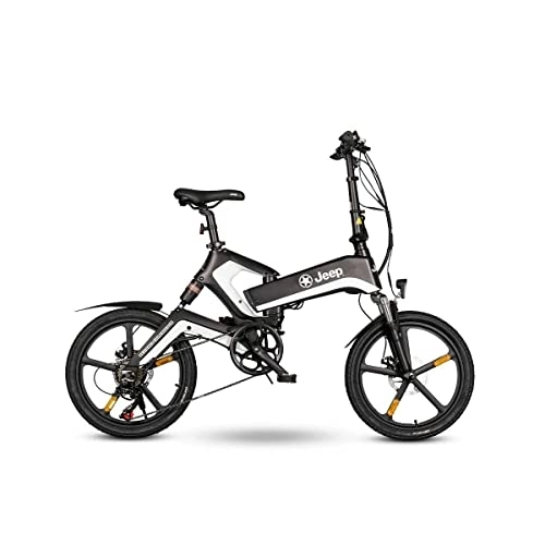 Bicicletas eléctrica : Jeep FFR 7050 Bicicleta eléctrica, Unisex Adulto, Negro, 20 Inches