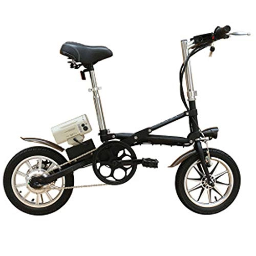 Bicicletas eléctrica : JH Bicicleta elctrica, de 14 Pulgadas de Aluminio Rueda Una batera elctrica de la Bicicleta Plegable de Litio Adultos de la Bicicleta pequea Bicicleta elctrica