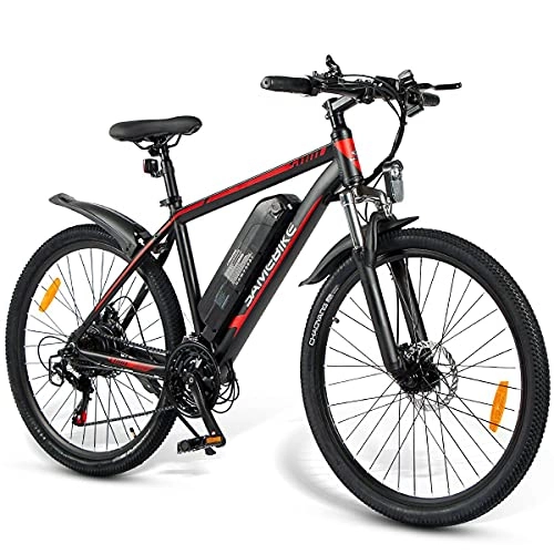 Bicicletas eléctrica : JINGJIN Bicicleta eléctrica eléctrica, Bicicleta eléctrica de 26 Pulgadas, 350 W, con batería de Iones de Litio 36V10AH, para Hombre y Mujer Kilometraje en Modo Pas 40-80 km / h, Black