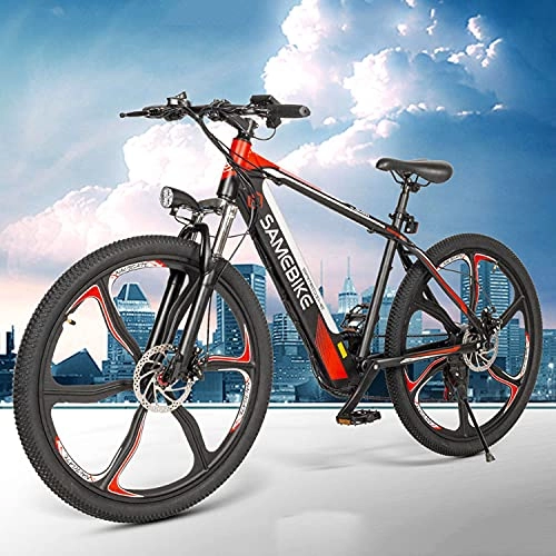 Bicicletas eléctrica : JINGJIN Bicicleta eléctrica Plegable, E Bike Motor de 350W hasta 35 Km / h, Batería de Iones de Litio 36V8AH, neumáticos de 26"* 1, 95", 25-35 Km Bici Electrica con Pedales para Adultos