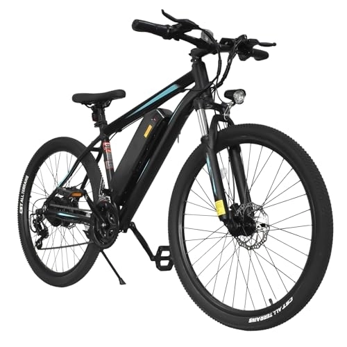 Bicicletas eléctrica : JIYUDX Bicicletta Elettrica, 26" Fat Tire EBike Bicicleta Electrica, 36V / 10.4Ah Bateria Extraible Autonomia 40-130km, 7-Velocidades y Suspension Delantera e Bicicletas Electricas para Adultos