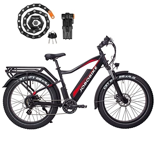 Bicicletas eléctrica : JOBO Ebike - Bicicleta eléctrica de montaña para hombre, 26 pulgadas, 80 N.m, bicicleta plegable eléctrica con batería de iones de litio desmontable 48 V 14 Ah