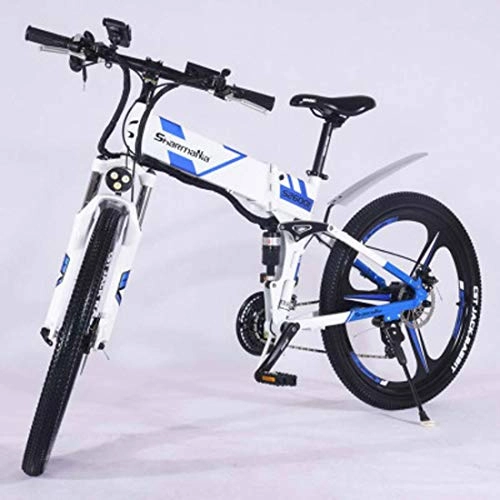Bicicletas eléctrica : Jun Bicicleta Elctrica para Adultos, Bicicleta Plegable De 26 Pulgadas, Bicicleta De Montaa, Batera De Litio, Bicicleta Plegable De Aleacin De Aluminio
