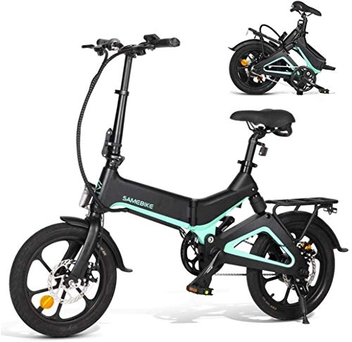Bicicletas eléctrica : JXH 16 Pulgadas Plegable Electric Power Assist Bicicletas Bici del ciclomotor E-Bici 55-65Km Rango 36V 7.5AH 250W Potente Doble del Disco del Freno de la Bici